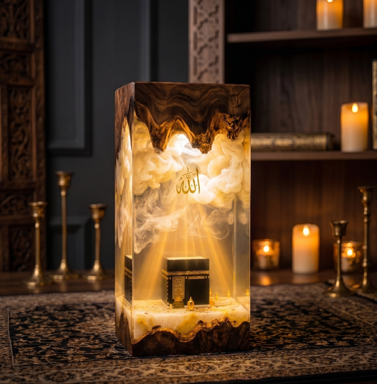 Kaaba Resin Art Lamp